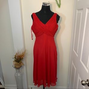 JonesWear Elegant Red shift Dress with Back Zipper